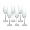 LVD 6pc Classic 24cm/205ml Stemmed Champagne Flute Glass Set - Clear
