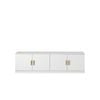 European Cabinetry White VJ Panel Oval Brass Handles Bucharest TV Unit