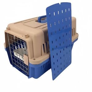 Yes4pets Medium Dog Cat Crate Pet Rabbit Carrier Airline Cage With Bowl & Tray-blue