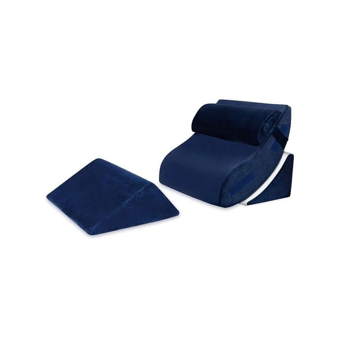 Navy Blue 4 Pcs Bed Wedge Pillow Set