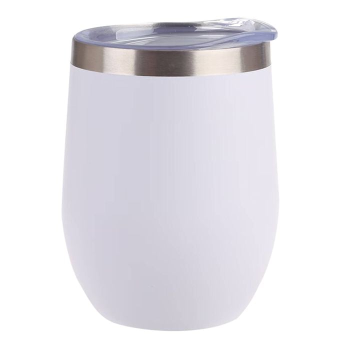 Oasis Stainless Steel Wine Tumbler Double Walled 330ml Matte White