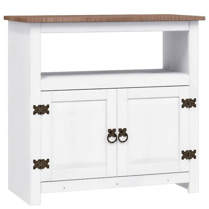 vidaXL TV Cabinet Mexican Pine Corona Range White 80cm Living Room Rack Unit