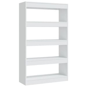 vidaXL Book Cabinet/Room Divider White Engineered Wood Bookcase Storage Rack