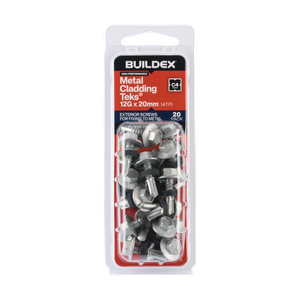 Buildex 12G x 20mm Class 4 Cladding & Fencing TEKS® Screws with Seal - 20 Pack