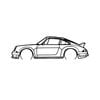 Ignite Laser Porsche 911 (964) S Singer Silhouette Metal Wall Art Coated Black 15.7inch/40cm