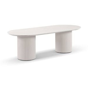 Aria Outdoor 2.4m Ceramic Top Aluminium Dining Table Light Dune