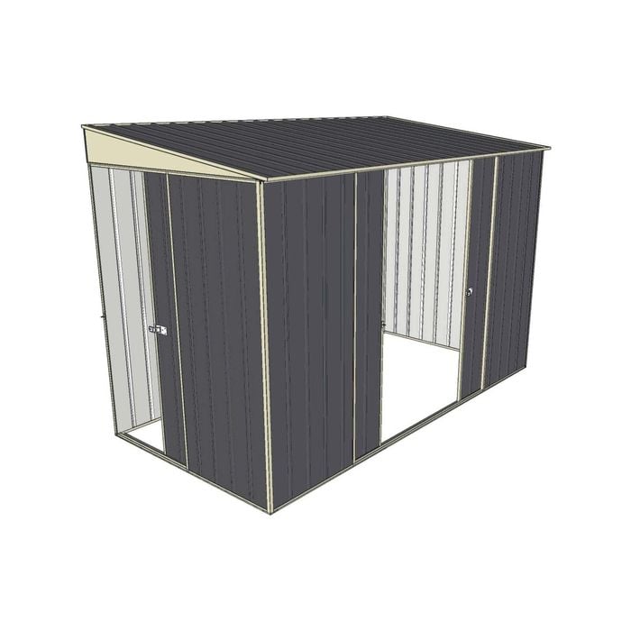 Build-a-Shed 1.5 x 3 x 2m Double Sliding Side Door Skillion Shed - Grey