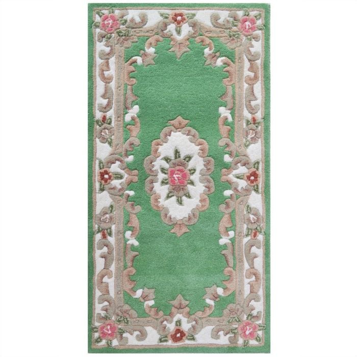 Traditional Handmade Wool Rug-Avolon-Pista Green-60x120cm
