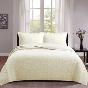 Bloomington 100% Cotton Lightly Quilted Coverlet Set Unity Cream Queen