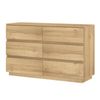 6 Drawer Chest of Drawers Lowboy Dresser Storage Cabinet Oak