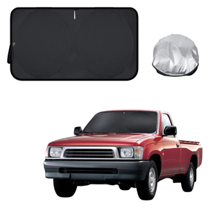 Front Windscreen Sun Shade for Toyota Hilux Single Cab 1997 - 2005 - Standard 150 x 85 cm - Black