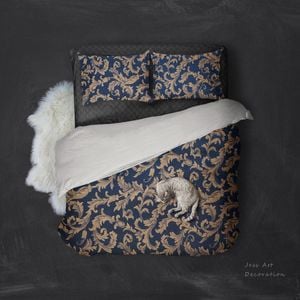 3D Gold Leaf Pattern Quilt Cover Set Bedding Set Pillowcases  12