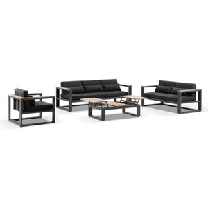 Balmoral 3+2+1 Seater Outdoor Aluminium And Teak Lounge Setting