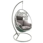 Havana Hanging Egg Chair With Stand - White