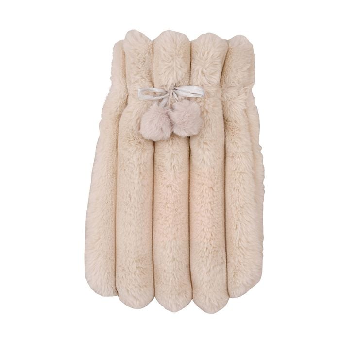 Astin Sinclair 2 Litre Beige Faux Fur Rib Hot Water Bottle With Cover