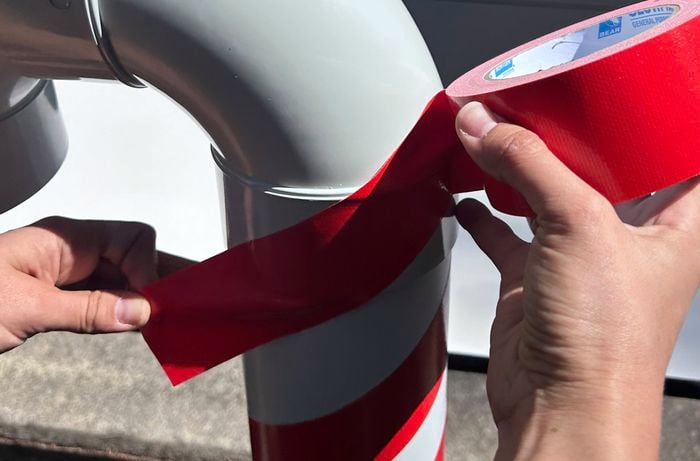 Step 4 image for article: Make giant Christmas candy canes