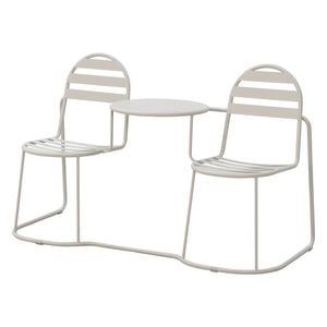 Marquee Oatmeal Jack & Jill Steel Double Chair With Table