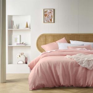 Peach French Linen Quilt Cover Set