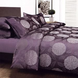 Accessorize Armure Purple Jacquard Quilt Cover Set Single