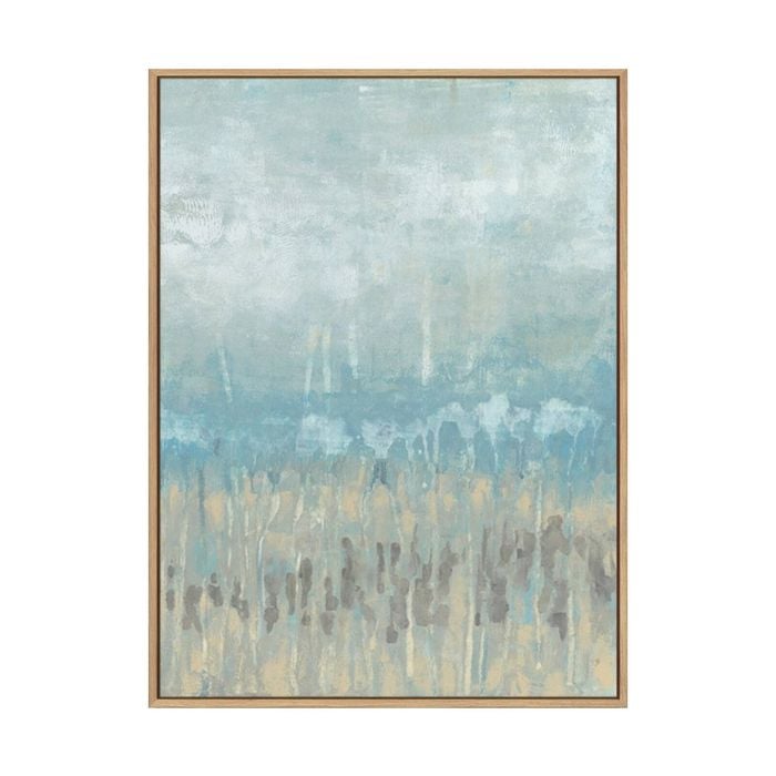 Artey | Coastline Abstraction II - Framed Canvas - Natural Frame - 112 x 150cm