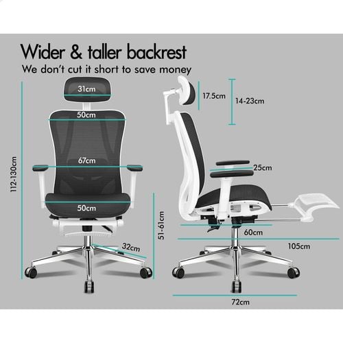 ALFORDSON Ergonomic Office Chair Mesh Black White Bunnings Australia