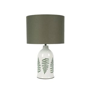 Tsai Koru Table Lamp, Handmade Ceramic With Linen Shade, Usb-c Fast Charging