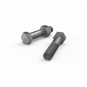 ZENITH M16 x 75mm Hot Dip Galvanised Hex Head Bolts and Nuts - Each