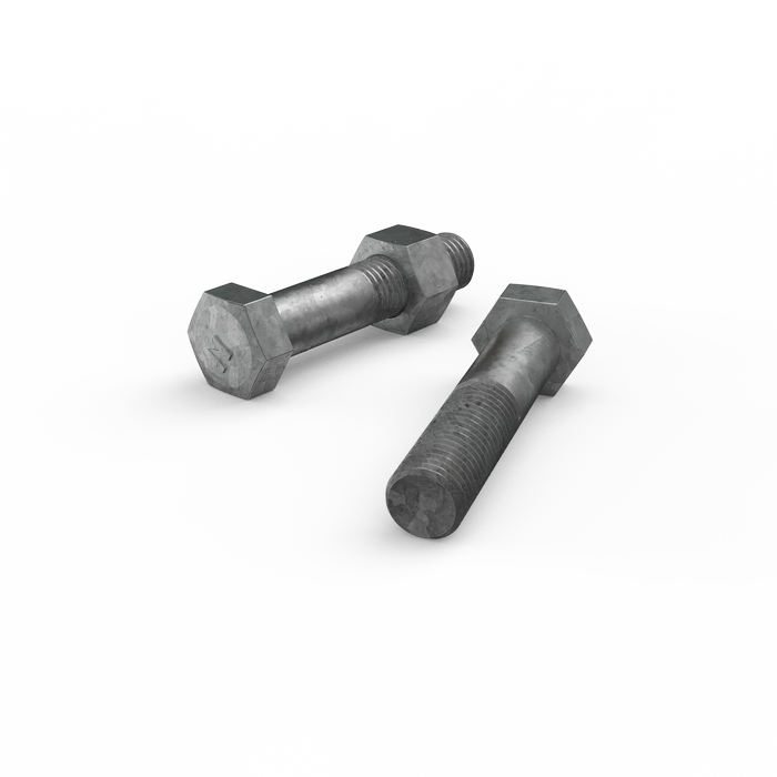 ZENITH M16 x 75mm Hot Dip Galvanised Hex Head Bolts and Nuts - Each