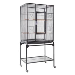 Rolling Large Bird Cage Cockatiel Conure Parrot W/detachable Stand Storage Perch