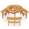 Costway 6-Person Picnic Table & Bench Set Patio Dining Table