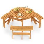 Costway 6-Person Picnic Table & Bench Set Patio Dining Table