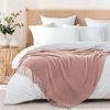 Gioia Casa Micro Plush Knitted Woven Throw Blanket - Pink