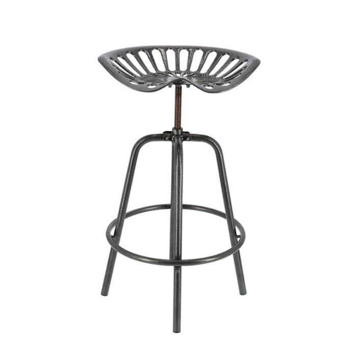 Esschert Design Metal Barstool Kitchen/Dining Chair Height Adjustable Grey