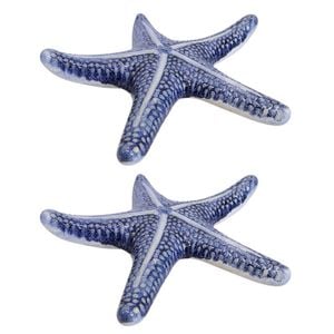 2PK LVD Ceramic Starfish Figurine Home Decor 30x29cm - Blue