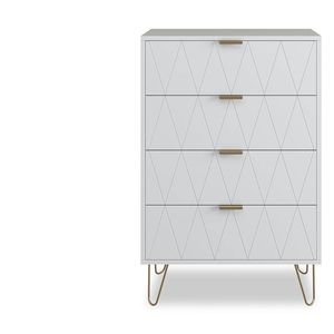 Big Lot 86.5cm White Ally 4 Drawer Tall Chest