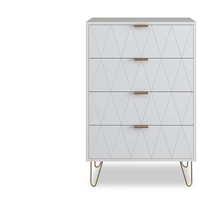 Big Lot 86.5cm White Ally 4 Drawer Tall Chest