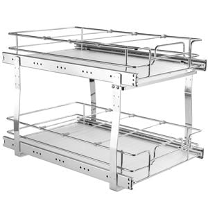 VEVOR 2-Tier Wire Pull Out Cabinet Under Sink Organizer with Drawer Basket