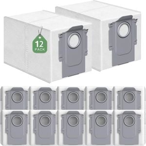 Hygieia 12X Dust Bags For Roborock S8 MaxV Ultra, S8 Max Ultra, Qrevo & Saros Series Robot Vacuums