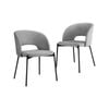 Oikiture 2PC Dining Chair Fabric Grey&Black