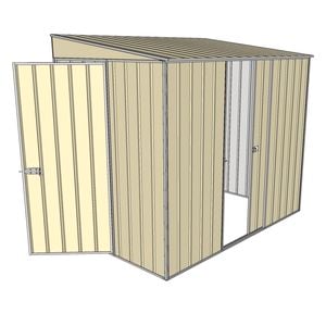 Build-a-Shed 1.5 x 2.3 x 2m Hinged Door Tunnel Shed with Sliding Side Door - Cream