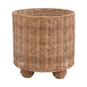 Astin Sinclair 320 x 330mm Large Natural Poly Rattan Basket Planter with Feet
