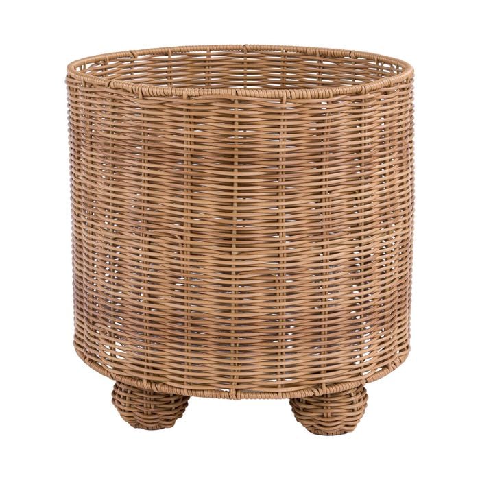 Astin Sinclair 320 x 330mm Large Natural Poly Rattan Basket Planter with Feet
