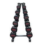 2.5kg to 20kg 6 Pairs Total 120kg Commercial Round Rubber Dumbbell with Rack
