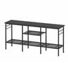 Advwin TV Cabinet 120cm Entertainment Unit Stand w/ Shelf & Hooks Media Console Table Black