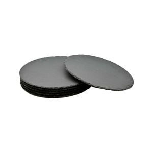Argon Tableware Round Natural Slate Placemats - 30cm - Set Of 6