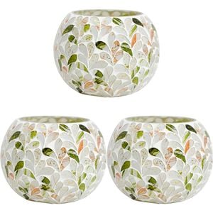 3PK LVD 13x13cm Led Glass Round Mosaic Mixed Home Decor