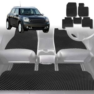 6D Diamond Car Floor Mats for MINI Countryman (R60)2010-2017-Full Set-Black-Outback GT