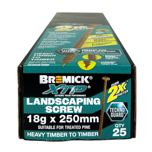 Bremick XTP 18g x 250 T40 Technoguard Landscape Screws - 25 Pack