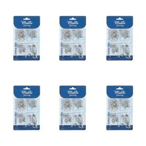 6pk Malli Sewing Assorted Multi-size Metal Craft & Sewing Fabric Safety Pin Set