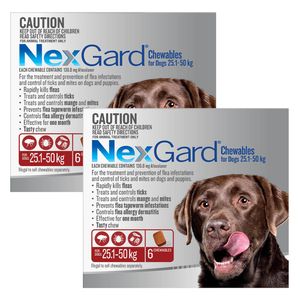 Nexgard Chewables For Large Dogs (25 - 50 Kg) Red 12 Chews
